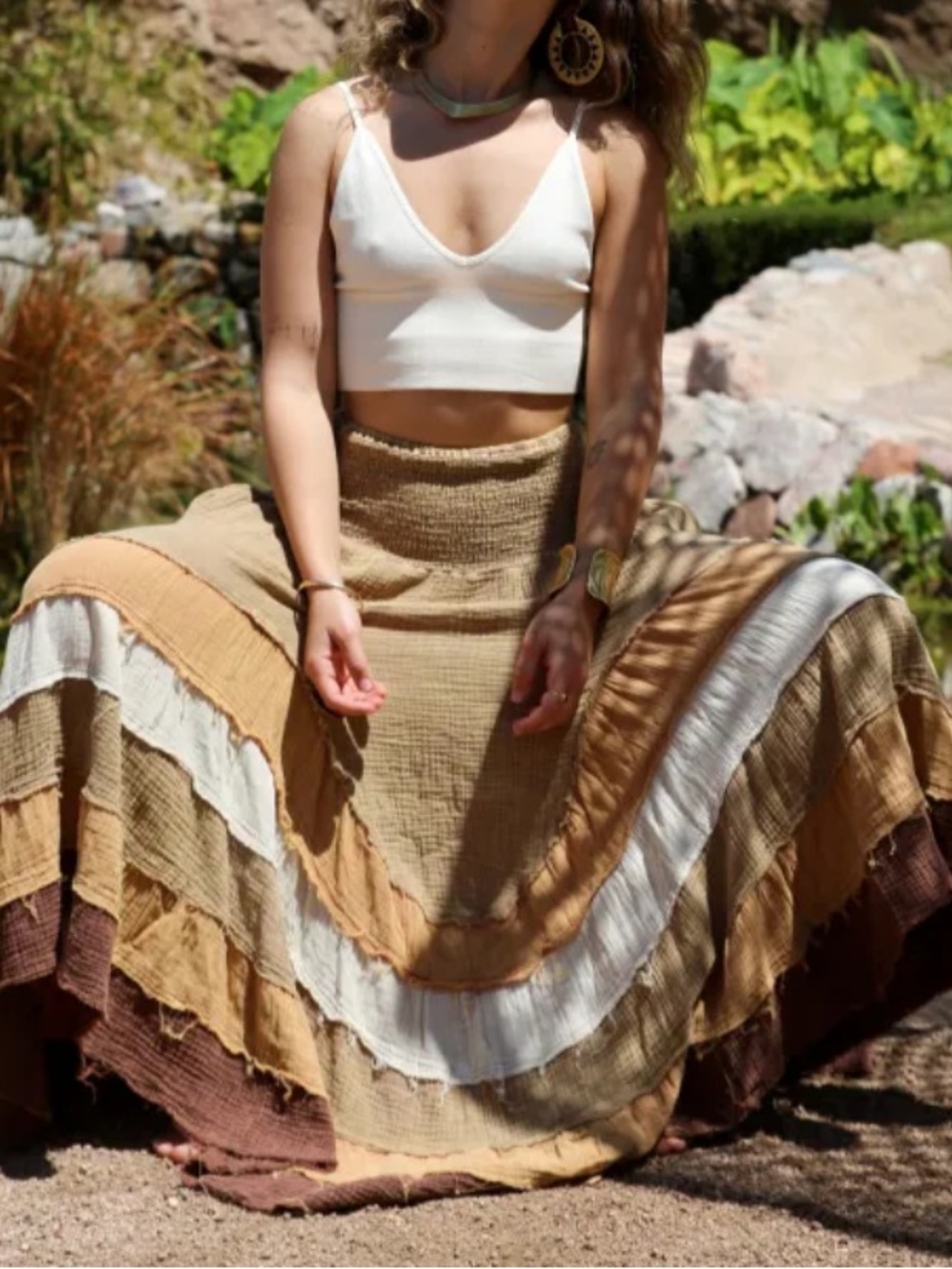 Oli & Hali Smocked Ruffle Tiered Maxi Skirt NWOT - Picture 7 of 11